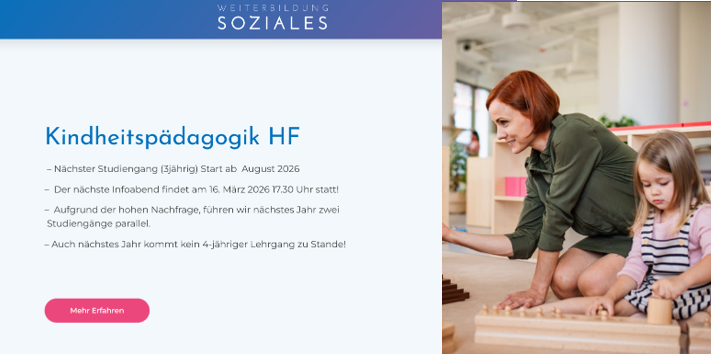 www.weiterbildung-soziales.ch - Kindheitspädagogik HF